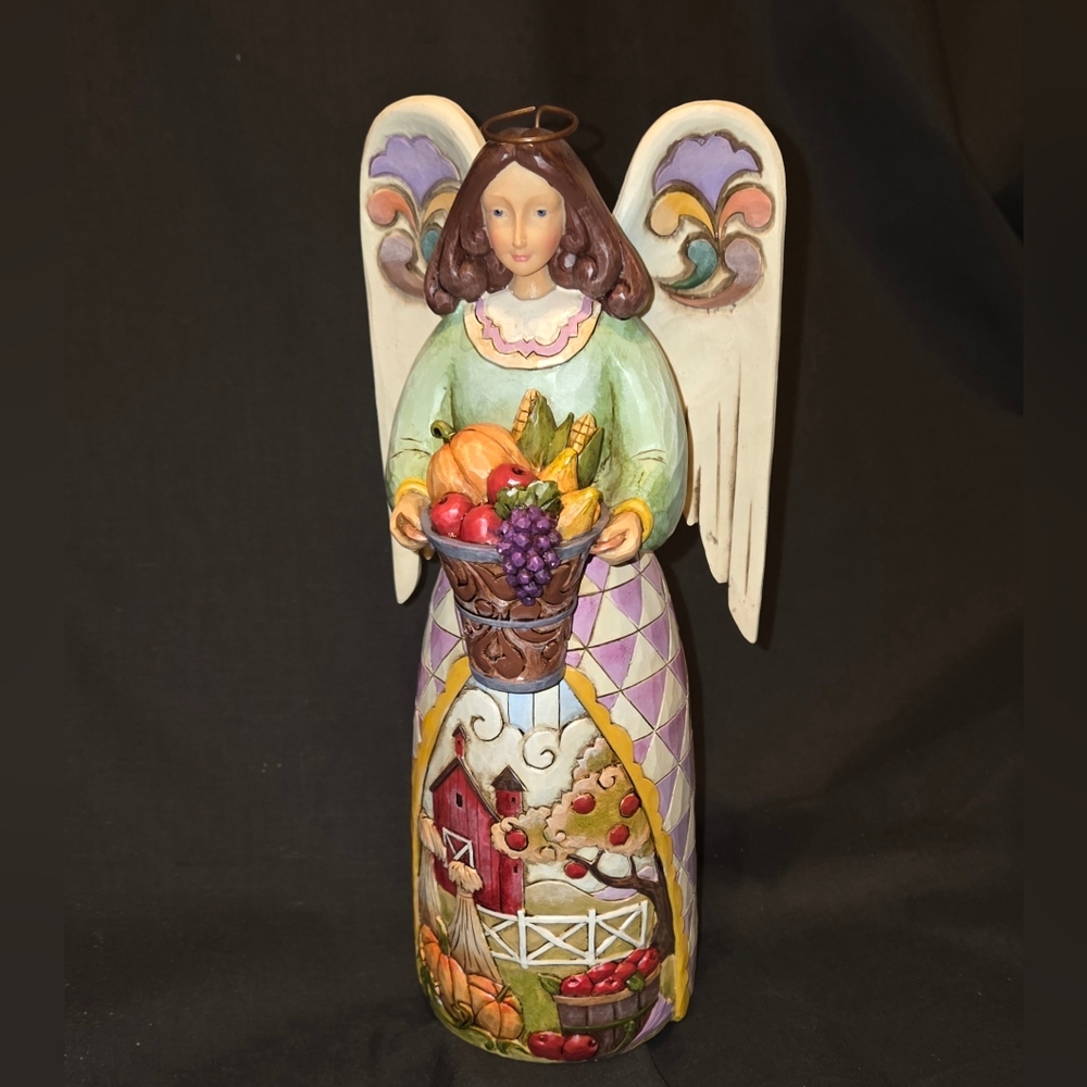Jim Shore Autumn's Bounty Musical Angel Figurine Fur Elise 2008